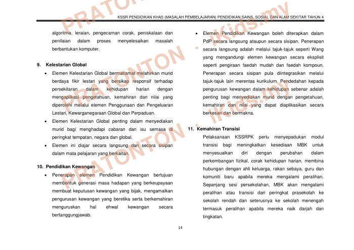 Pratonton muka 26 lembaran DSKP Sains — Sains Tahun 4