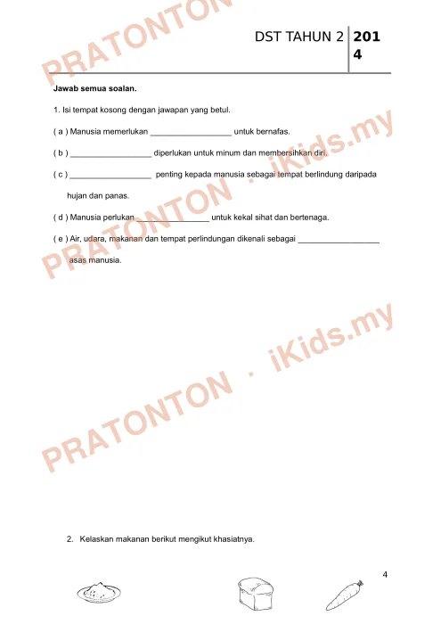 Pratonton muka 4 lembaran DST TAHUN 2 201 — Sains Tahun 2