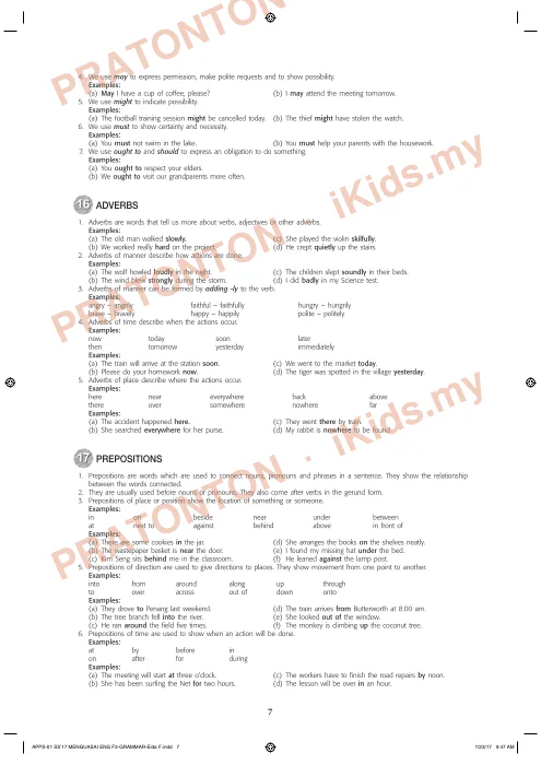 Pratonton muka 1 lembaran Nota Bahasa Inggeris 5 — Bahasa Inggeris Tahun 3