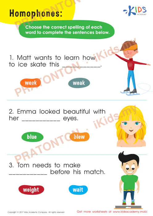 Pratonton muka 1 lembaran Kuiz Bahasa Inggeris 3 — Bahasa Inggeris Tahun 3