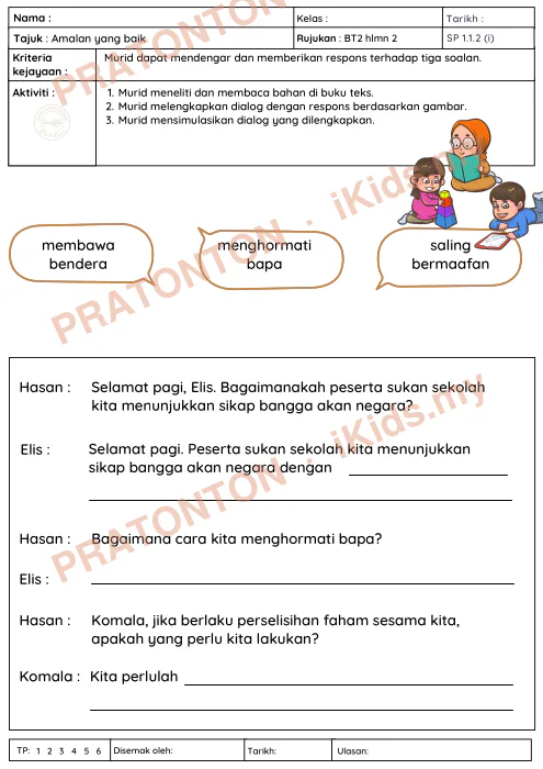 Pratonton muka 2 lembaran Buku Teks Bahasa Melayu 2 — Bahasa Melayu Tahun 2