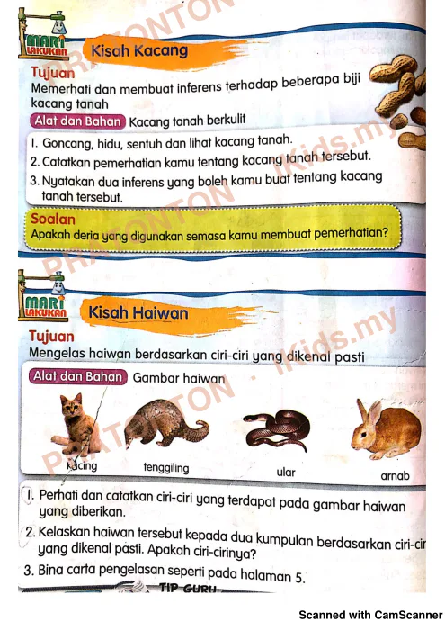 Pratonton muka 1 lembaran Eksperimen Sains — Sains Tahun 4