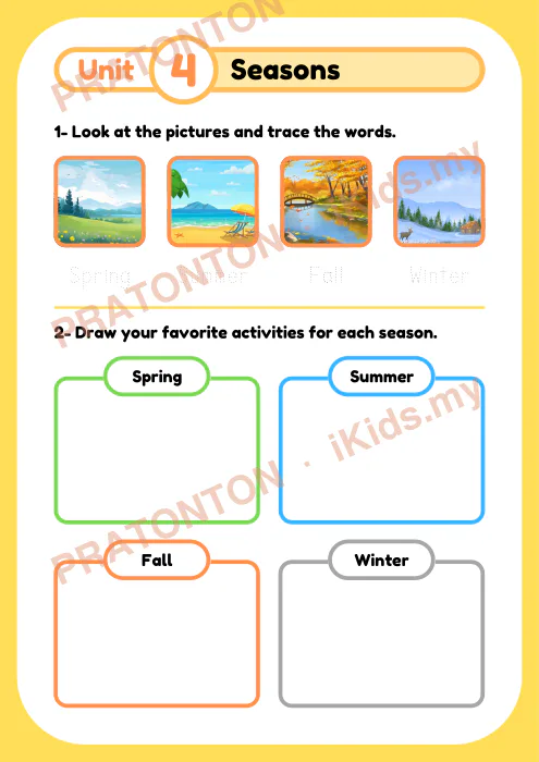 Pratonton muka 6 lembaran ENGLISH — Bahasa Inggeris Tahun 1