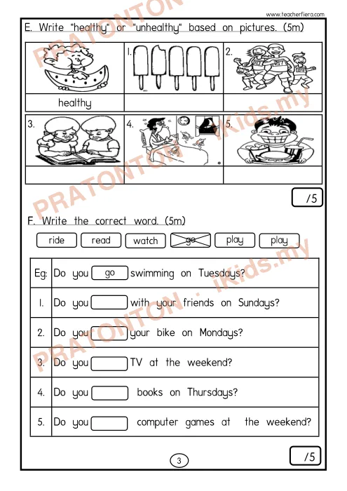 Pratonton muka 4 lembaran ENGLISH — Bahasa Inggeris Tahun 2