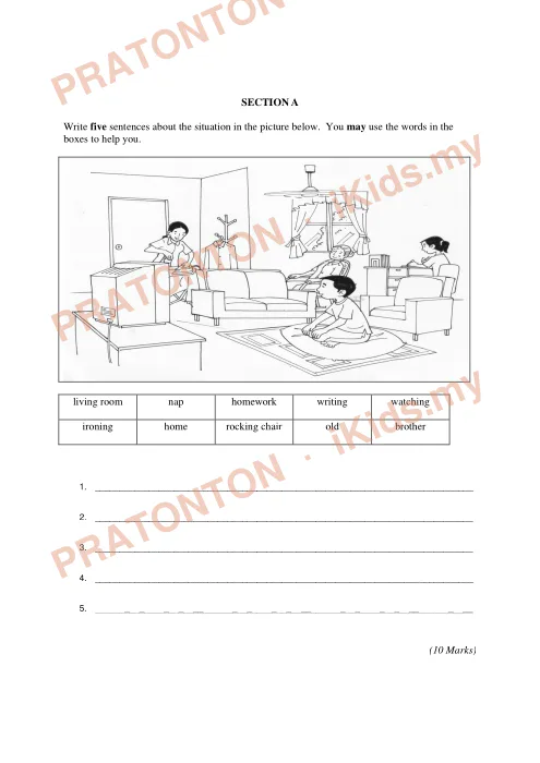 Pratonton muka 1 lembaran English Final Year Test 13 — Bahasa Inggeris Tahun 4