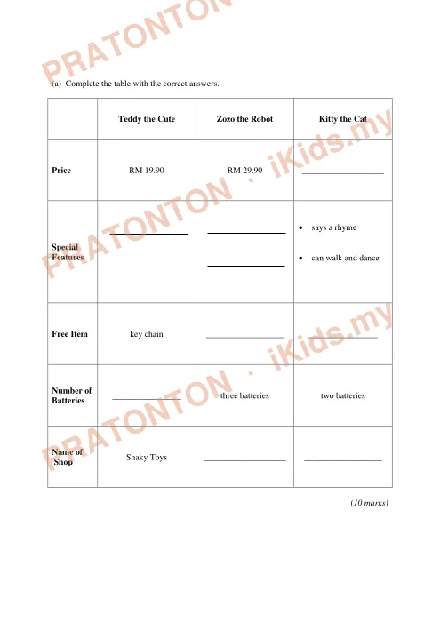 Pratonton muka 3 lembaran English Final Year Test 13 — Bahasa Inggeris Tahun 4
