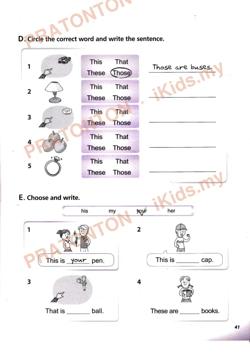 Pratonton muka 41 lembaran English Grammar — Bahasa Inggeris Tahun 4