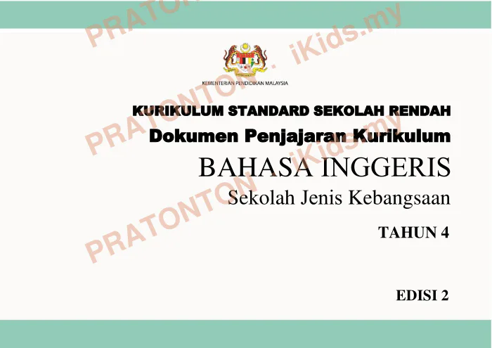 Pratonton muka 1 lembaran English Learning Material — Bahasa Inggeris Tahun 4