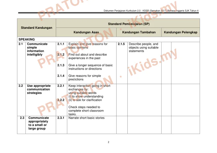 Pratonton muka 6 lembaran English Learning Material — Bahasa Inggeris Tahun 4