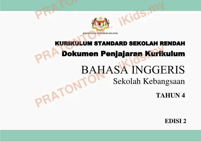 Pratonton muka 1 lembaran English Learning Material — Bahasa Inggeris Tahun 4