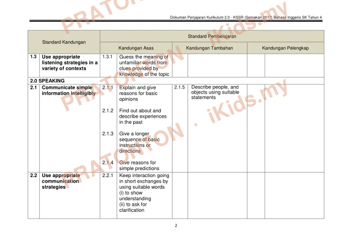 Pratonton muka 6 lembaran English Learning Material — Bahasa Inggeris Tahun 4