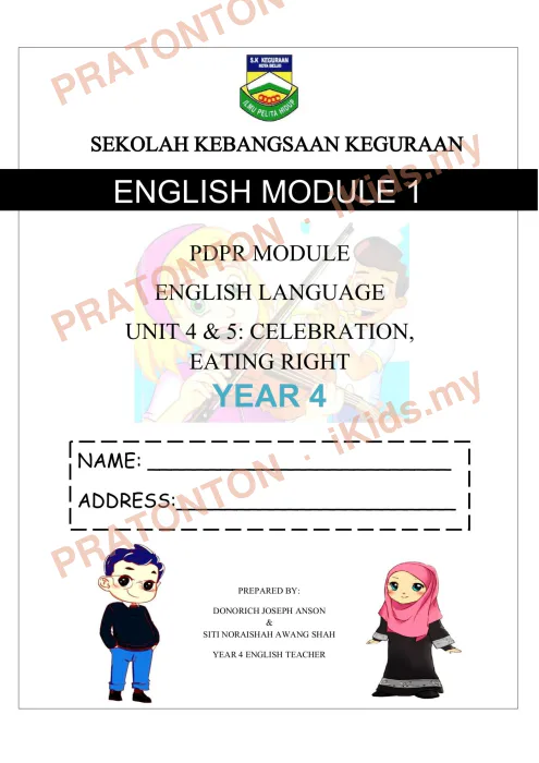 Pratonton muka 1 lembaran English Module 1 — Bahasa Inggeris Tahun 4