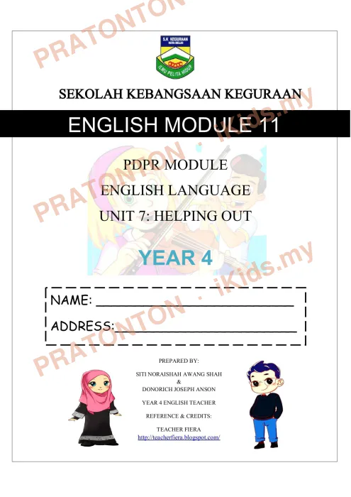 Pratonton muka 1 lembaran English Module 11 — Bahasa Inggeris Tahun 4