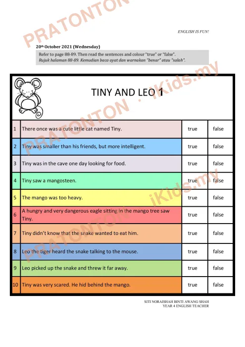 Pratonton muka 3 lembaran English Module 13 — Bahasa Inggeris Tahun 4