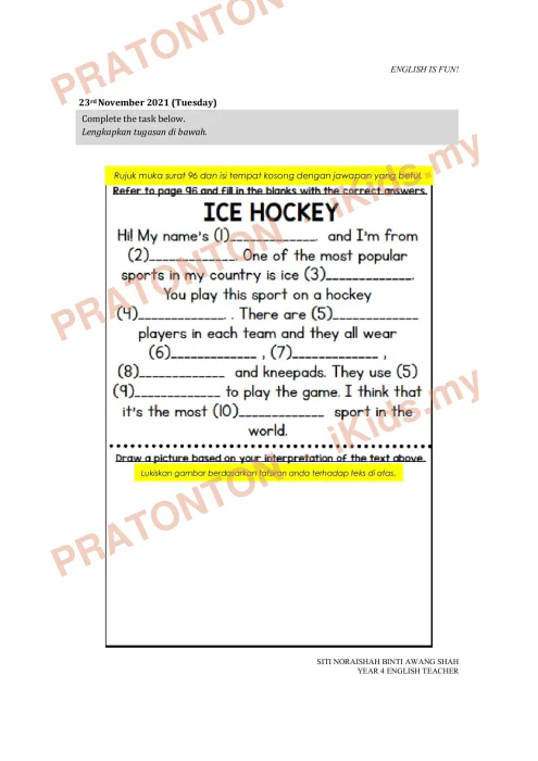 Pratonton muka 4 lembaran English Module 15 — Bahasa Inggeris Tahun 4