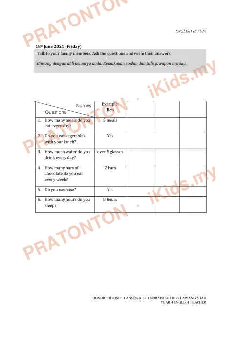Pratonton muka 7 lembaran English Module 2 — Bahasa Inggeris Tahun 4