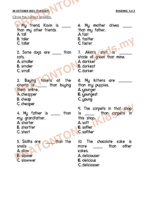 Pratonton muka 4 lembaran English Module — Bahasa Inggeris Tahun 4