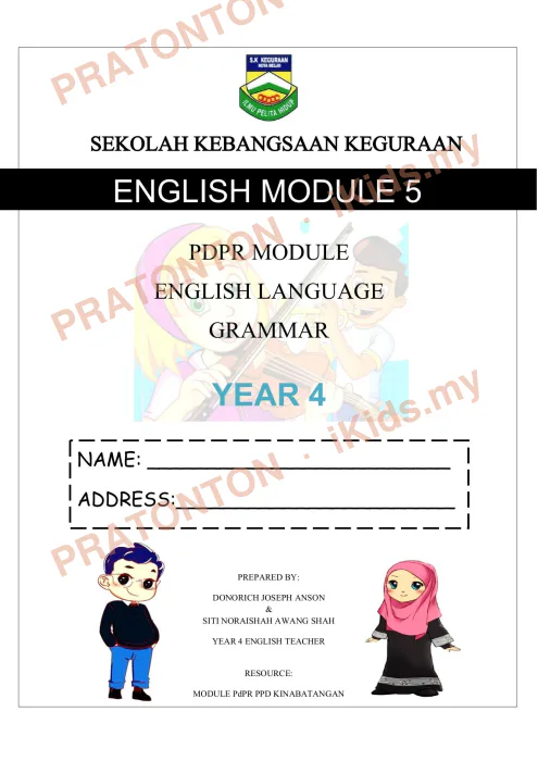Pratonton muka 1 lembaran English Module 5 — Bahasa Inggeris Tahun 4