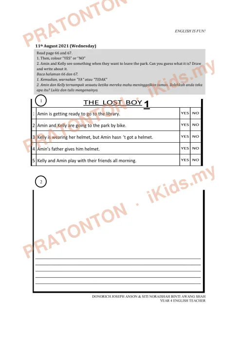 Pratonton muka 3 lembaran English Module 7 — Bahasa Inggeris Tahun 4