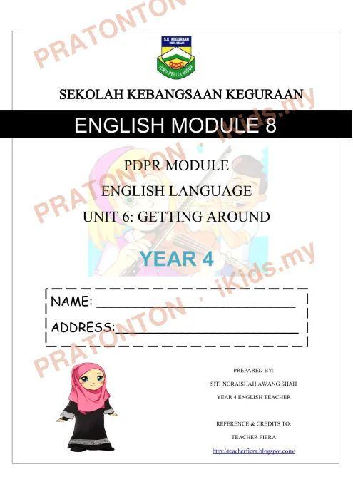 Pratonton muka 1 lembaran English Module 8 — Bahasa Inggeris Tahun 4