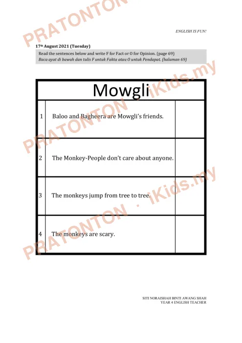 Pratonton muka 4 lembaran English Module 8 — Bahasa Inggeris Tahun 4