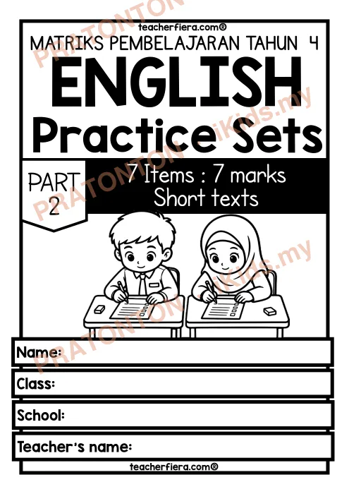 Pratonton muka 1 lembaran English Practice 4 — Bahasa Inggeris Tahun 4