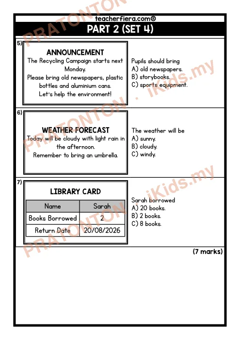 Pratonton muka 11 lembaran English Practice 4 — Bahasa Inggeris Tahun 4