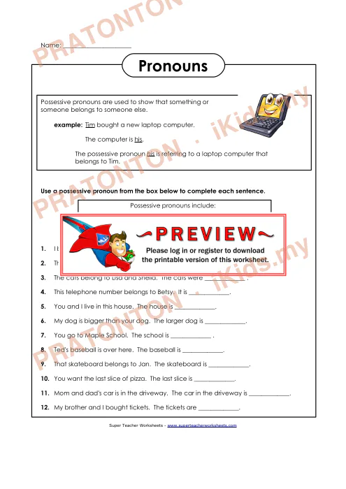 Pratonton muka 1 lembaran English Practice 12 — Bahasa Inggeris Tahun 4