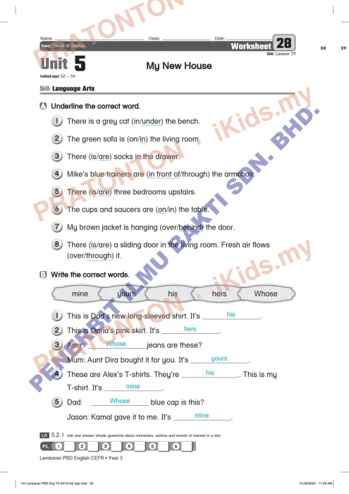 Pratonton muka 30 lembaran English Practice 2 — Bahasa Inggeris Tahun 3