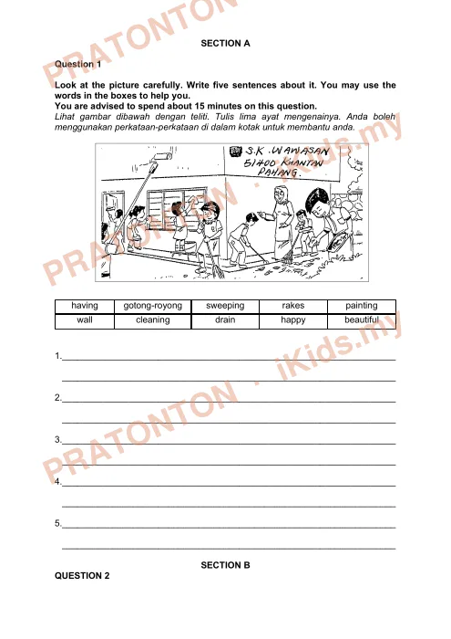 Pratonton muka 1 lembaran English Practice 6 — Bahasa Inggeris Tahun 4