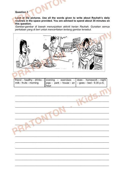 Pratonton muka 4 lembaran English Practice 6 — Bahasa Inggeris Tahun 4
