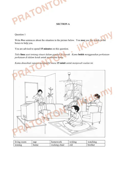 Pratonton muka 1 lembaran English Practice 5 — Bahasa Inggeris Tahun 4