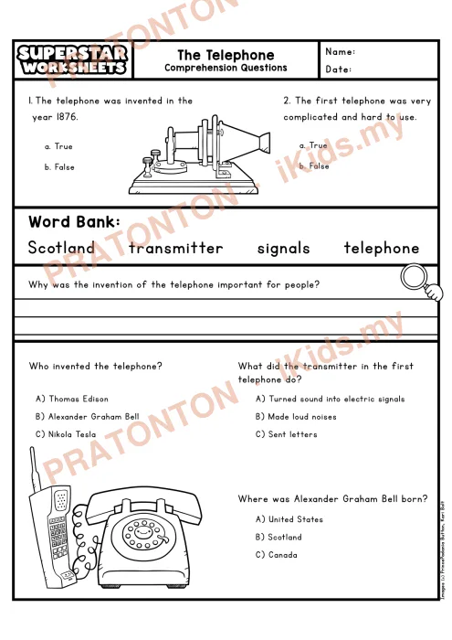 Pratonton muka 2 lembaran English Reading Comprehension 6 — Bahasa Inggeris Tahun 4