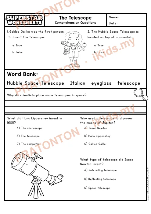 Pratonton muka 2 lembaran English Reading Comprehension 5 — Bahasa Inggeris Tahun 4