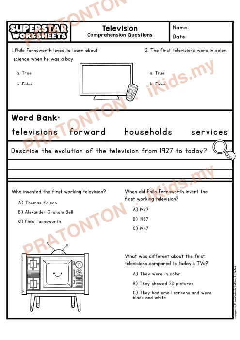 Pratonton muka 2 lembaran English Reading Comprehension 2 — Bahasa Inggeris Tahun 4