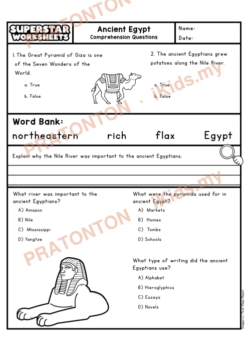 Pratonton muka 2 lembaran English Reading Comprehension 14 — Bahasa Inggeris Tahun 4