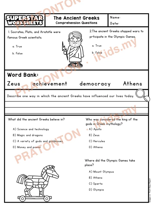 Pratonton muka 2 lembaran English Reading Comprehension 13 — Bahasa Inggeris Tahun 4
