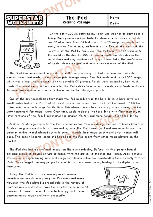 Pratonton muka 1 lembaran English Reading Comprehension 10 — Bahasa Inggeris Tahun 4