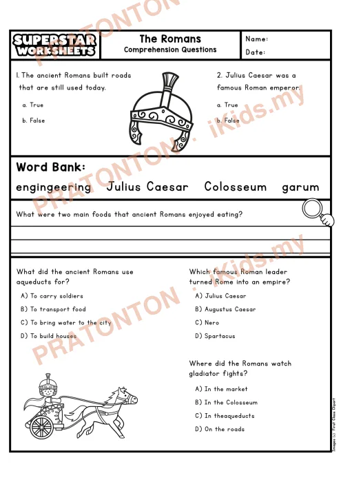 Pratonton muka 2 lembaran English Reading Comprehension 7 — Bahasa Inggeris Tahun 4
