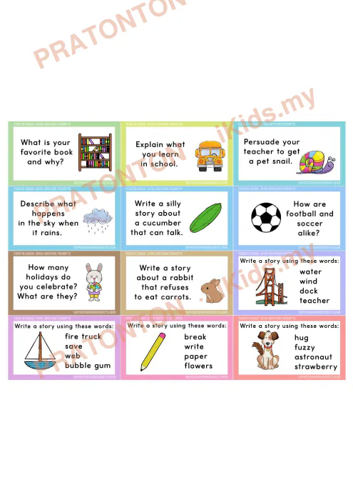 Pratonton muka 2 lembaran English Writing 19 — Bahasa Inggeris Tahun 4