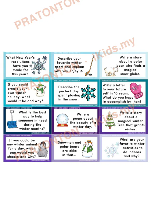 Pratonton muka 1 lembaran English Writing 12 — Bahasa Inggeris Tahun 4