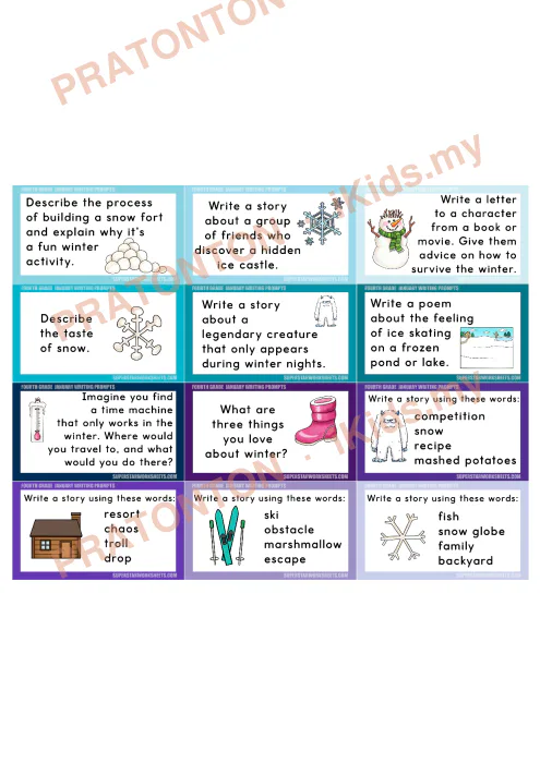 Pratonton muka 2 lembaran English Writing 12 — Bahasa Inggeris Tahun 4