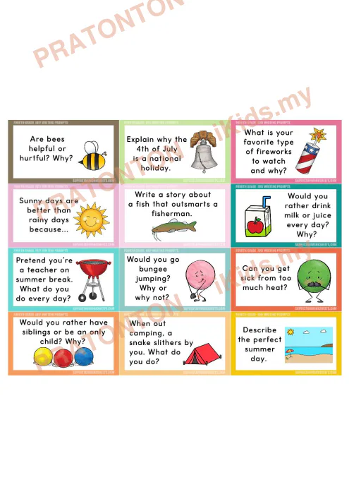 Pratonton muka 1 lembaran English Writing 10 — Bahasa Inggeris Tahun 4