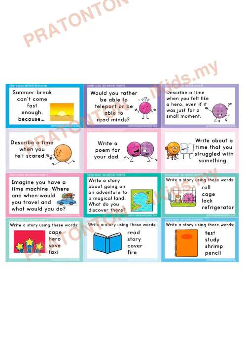 Pratonton muka 2 lembaran English Writing 6 — Bahasa Inggeris Tahun 4