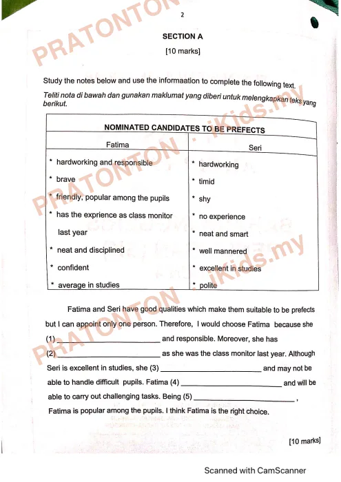 Pratonton muka 1 lembaran English Writing — Bahasa Inggeris Tahun 4
