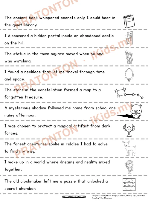Pratonton muka 1 lembaran English Writing Prompt 4 — Bahasa Inggeris Tahun 4