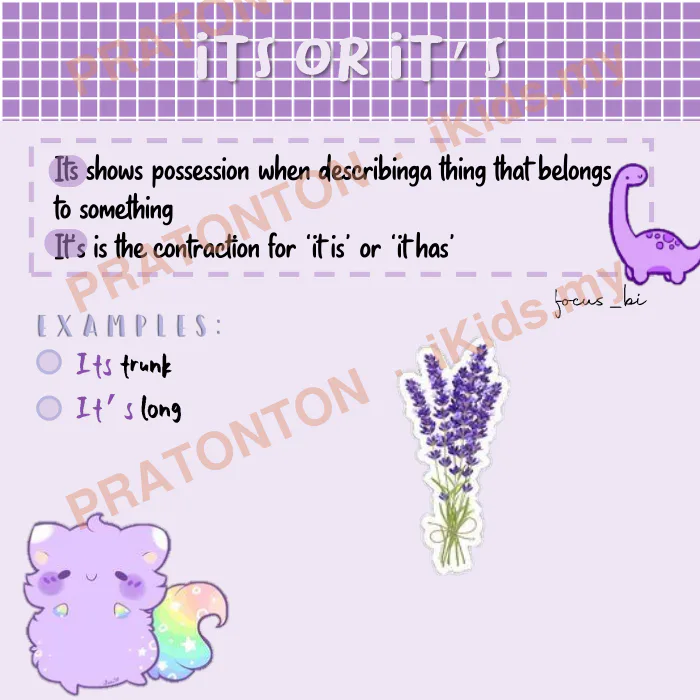 Pratonton muka 1 lembaran EXAMPLES: — Bahasa Inggeris Tahun 1