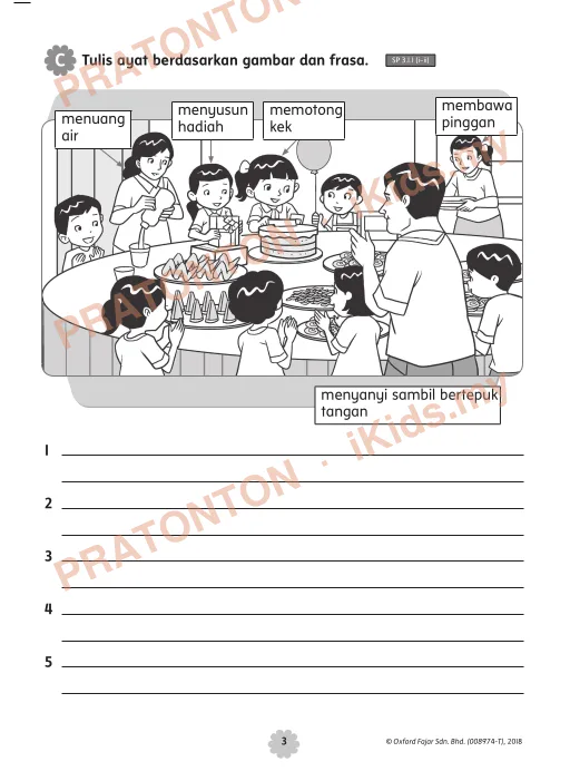 Pratonton muka 3 lembaran Lembaran Kerja Bahasa Melayu 17 — Bahasa Melayu Tahun 2