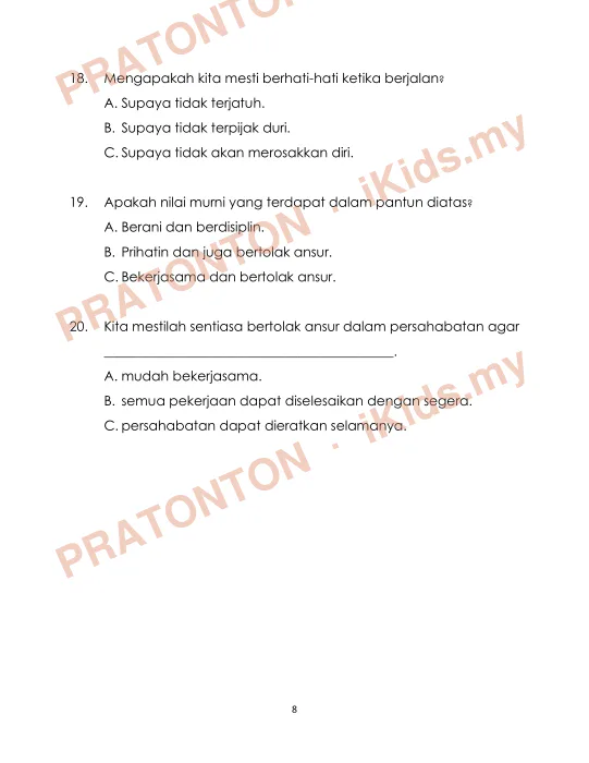 Pratonton muka 8 lembaran Kertas Soalan Bahasa Melayu 22 — Bahasa Melayu Tahun 2