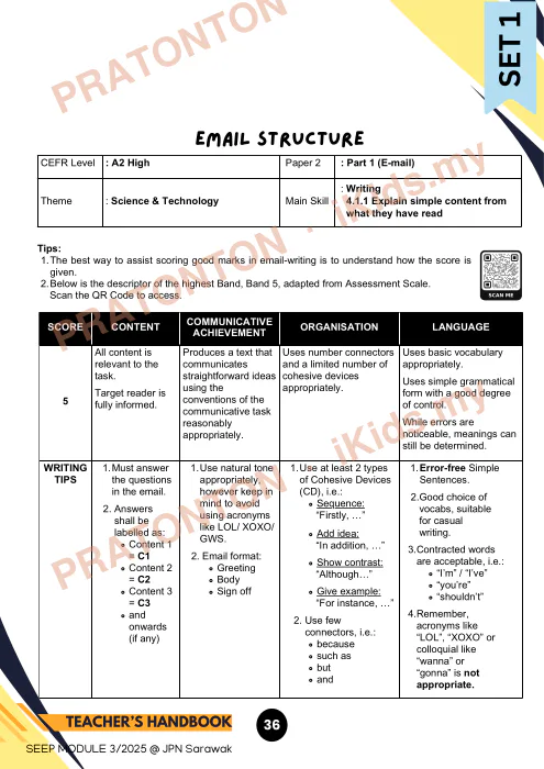 Pratonton muka 7 lembaran Kertas Soalan Bahasa Inggeris 36 — Bahasa Inggeris Tahun 3